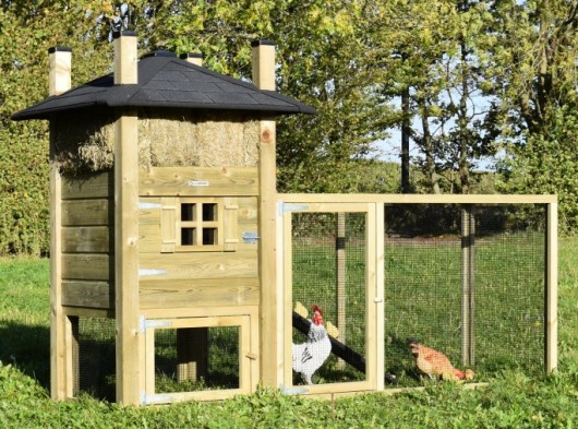Kippenhok hooiberg Rosa met aanbouwren 279x114x180cm