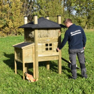 Het kippenhok hooiberg Rosa is gemaakt van geïmpregneerd vurenhout