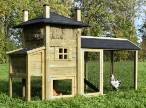 Kippenhok hooiberg Rosa met legnest en overdekte ren 284x114x180cm
