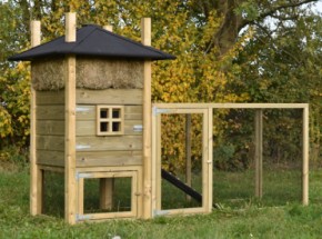 Kippenhok hooiberg Rosalynn met aanbouwren 278x114x180cm