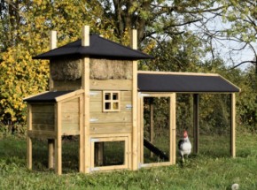 Kippenhok hooiberg Rosalynn met legnest en overdekte ren 305x114x180cm