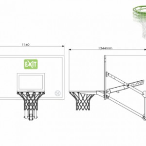 Basket EXIT Galaxy Wall-Mount System met dunkring