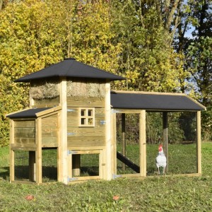 Kippenhok hooiberg Rosanne met legnest en overdekte ren 305x114x180cm