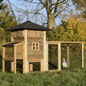 Kippenhok hooiberg Rosanne met legnest en aanbouwren 300x114x180cm