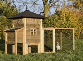 Kippenhok hooiberg Rosanne met legnest en aanbouwren 300x114x180cm