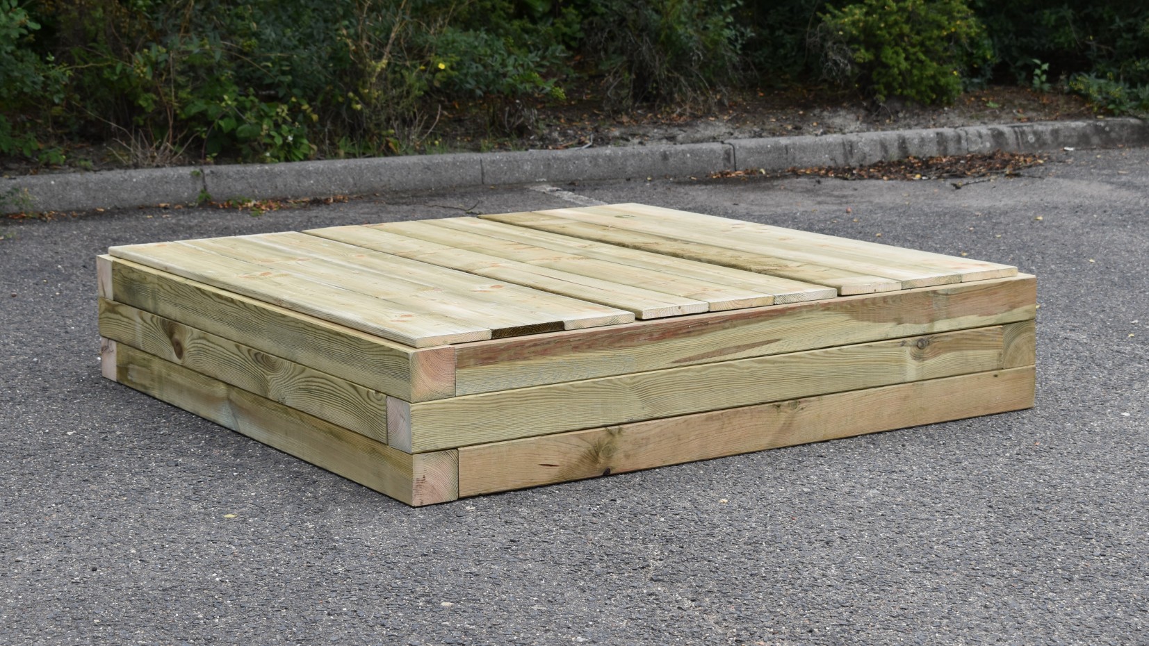 Houten zandbak Solution met deksel.