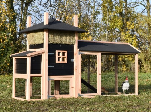 Kippenhok hooiberg Rosalynn met legnest en overdekte ren 305x114x180cm