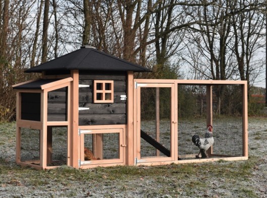 Kippenhok Rosy met legnest en aanbouwren 300x114x145cm