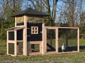 Kippenhok hooiberg Rosanne met legnest en aanbouwren 300x114x180cm