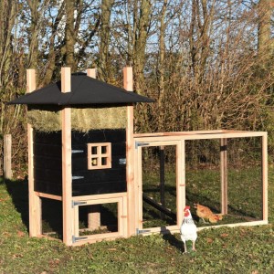 Kippenhok hooiberg Rosalynn met aanbouwren 278x114x180cm