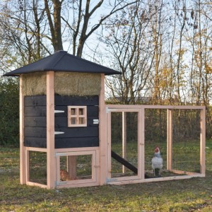 Kippenhok hooiberg Rosanne met aanbouwren 278x114x180cm