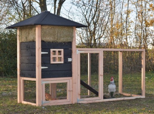 Kippenhok hooiberg Rosanne met aanbouwren 278x114x180cm