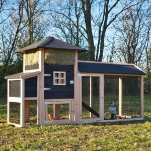 Kippenhok hooiberg Rosanne met legnest en overdekte ren 305x114x180cm