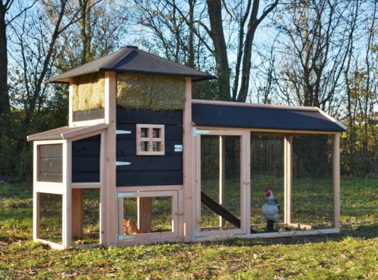 Kippenhok hooiberg Rosanne met legnest en overdekte ren 305x114x180cm