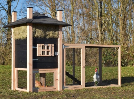 Kippenhok hooiberg Rosa met aanbouwren 279x114x180cm