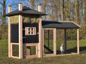 Kippenhok hooiberg Rosa met overdekte ren 283x114x180cm
