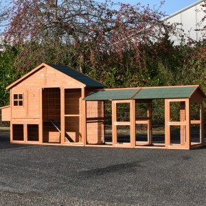 Kippenhok Holiday Large met 2 rennen en legnest 515x100x195cm