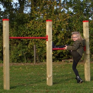 Dubbel duikelrek Rood - met 3 palen 200cm