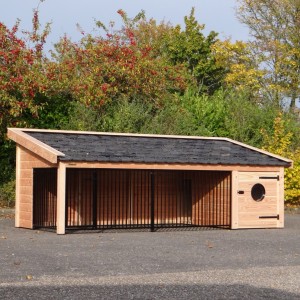 Hondenkennel Rex 2XL met geïsoleerd nachthok 441x182x163cm