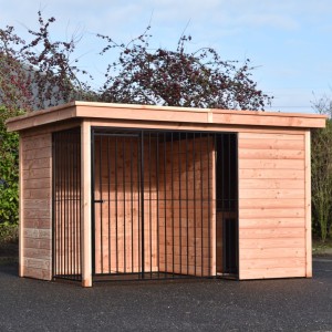 Hondenkennel Modul FORZ Douglas met nachthok 258x240x209cm