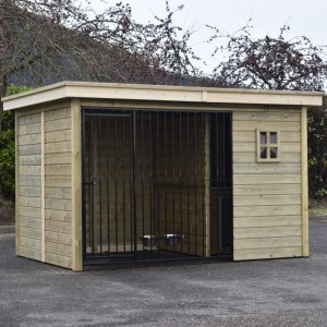 Luxe kennel Modul met zwart traliepaneel