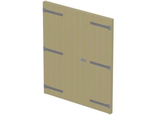 Modul dubbele deur Geïmpregneerd vurenhout 150x184cm