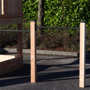 Aanbouw dubbel duikelrek Antraciet - met 2 Douglas palen 90 & 125 cm