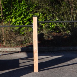 Duikelrek als aanbouw - dubbel duikelrek Antraciet met 2 Douglashouten palen 125 cm