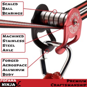 Fofana Ninja Slider Slackline Pulley katrol