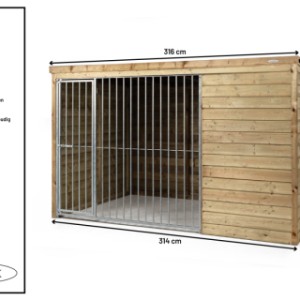 Hondenkennel Boris Voldux 316x208x196cm