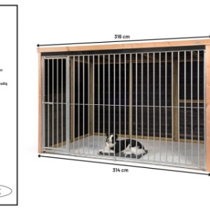 Hondenkennel Dave Voldux 316x208x196cm