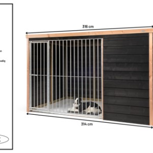 Hondenkennel Guus Voldux 316x208x196cm