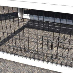 Kippenhok Prestige Small white met ren en legnest - traliedeur
