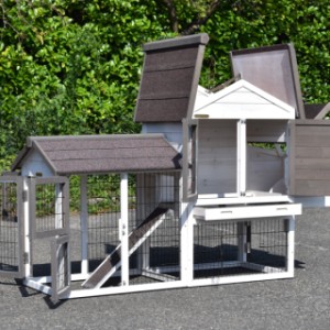 Kippenhok Prestige Small white met ren en legnest