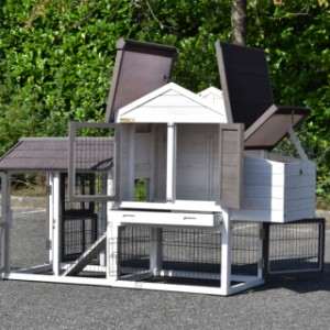 Kippenhok Prestige Small white met ren en legnest