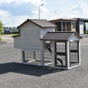 Kippenhok Prestige Small white met ren en legnest