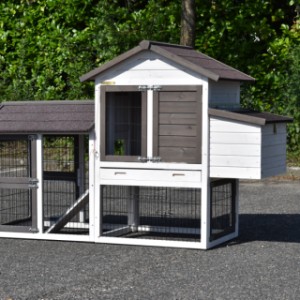 Kippenhok Prestige Small white met ren en legnest