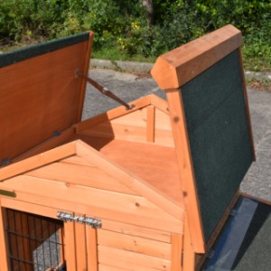 Konijnenhok Prestige Small met ren links - bergzolder