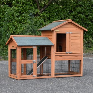 Konijnenhok Prestige Small met ren links 162x77x122cm