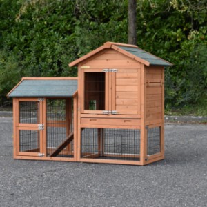 Konijnenhok Prestige Small met ren links - konijnenhok voor 2 konijnen