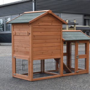Konijnenhok Prestige Small met ren links - achterkant