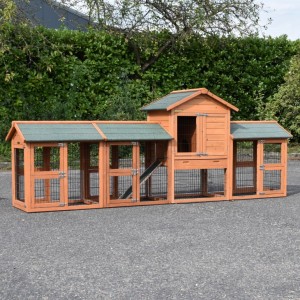 Konijnenhok Prestige Small met 3 rennen 312x72x122cm