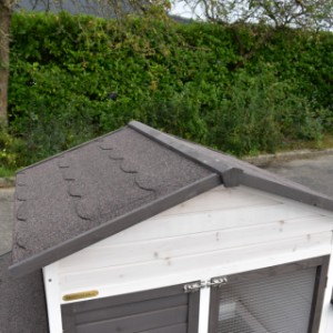 Het dak van konijnenhok Annemieke Extra Large is voorzien van dakleer