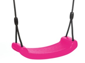 Kunststof schommelzitje roze - met zwart BR-touw