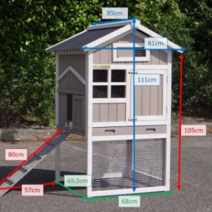 Verschillende afmetingen van het konijnenhok Jason
