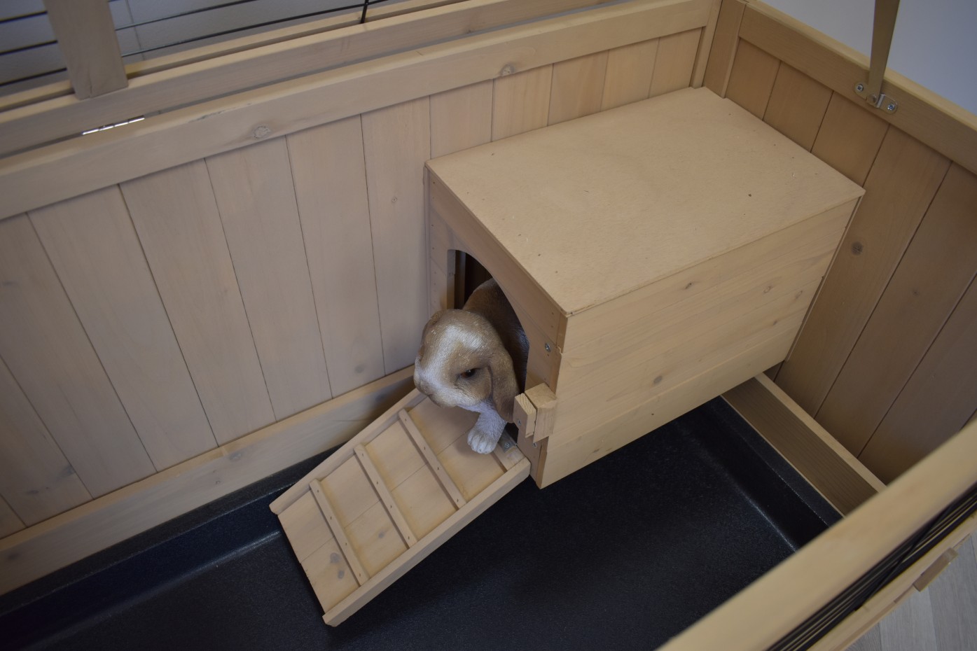 Hoppa! dierenkooi 2 verdiepingen, doe-het-zelf klein huisje met deur
