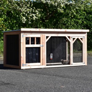 Konijnenhok Belle 2 Douglas/zwart 242x122x113cm