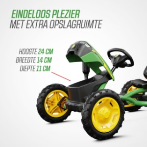 Skelter BERG Buddy John Deere - opbergruimte onder de motorkap