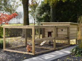 Kippenhok Eggy met ren - Voor actieve kippen! De ren biedt volop ruimte en is makkelijk schoon te houden.