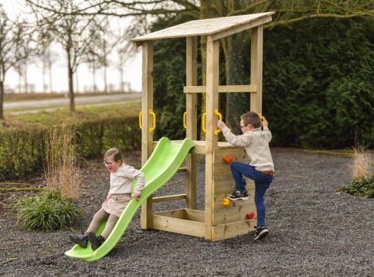 Speeltoren Plan 90 + glijbaan geïmpregneerd vurenhout 114x226x226cm
